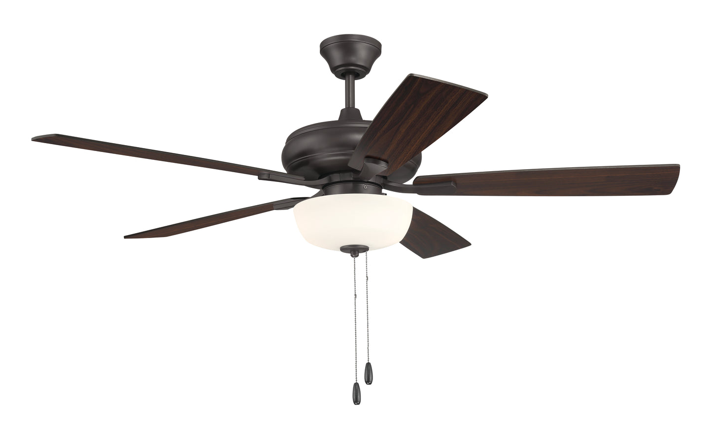 ECF211CBZ5-CBZWLN - EOS 2 Light Frosted White Bowl 52" Ceiling Fan 52" 5 Blade Ceiling Fan with Light Kit - Classic Bronze