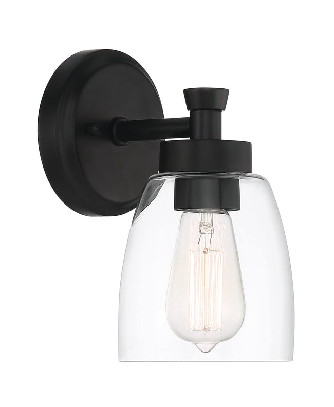 12705FB1 - Henning 1 Light 9.25" High Wall Sconce - Flat Black