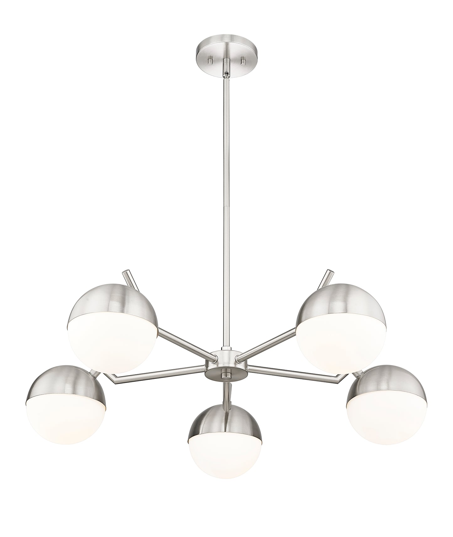 7517-5BN - Realm Sphere 5 Light 32" Chandelier - Brushed Nickel
