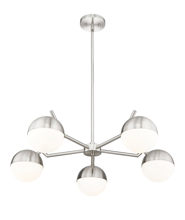 7517-5BN - Realm Sphere 5 Light 32" Chandelier - Brushed Nickel