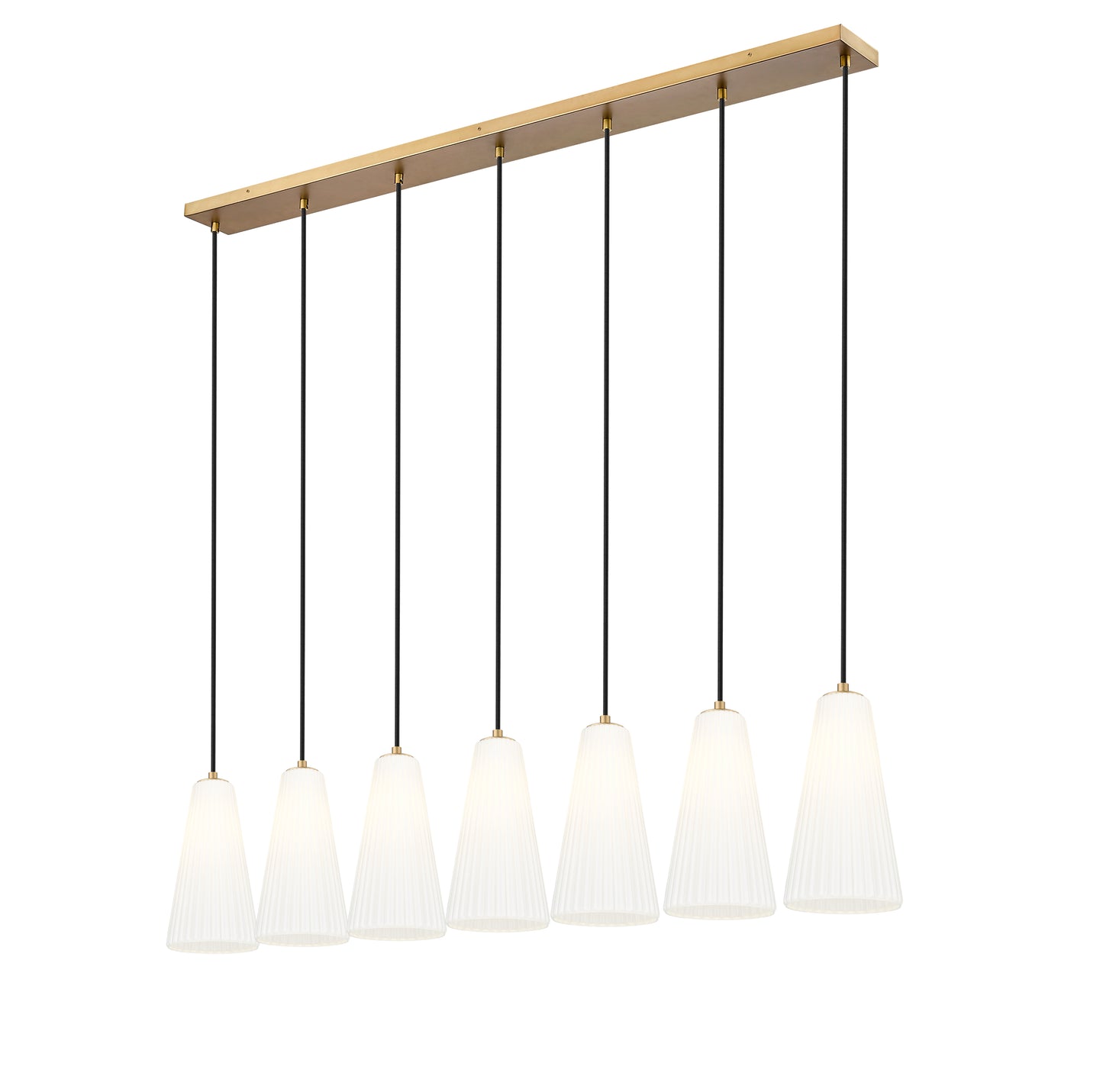 3043P7-7L-MGLD - Farrell 7 Light Linear 54" Chandelier - Modern Gold