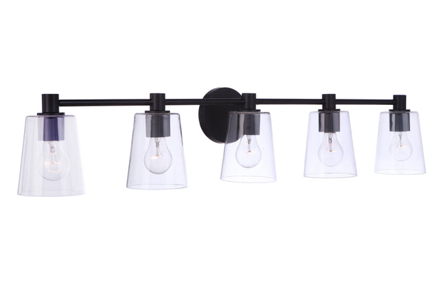 12642FB5 - Emilio 5 Light 42" Wide Vanity Light - Flat Black