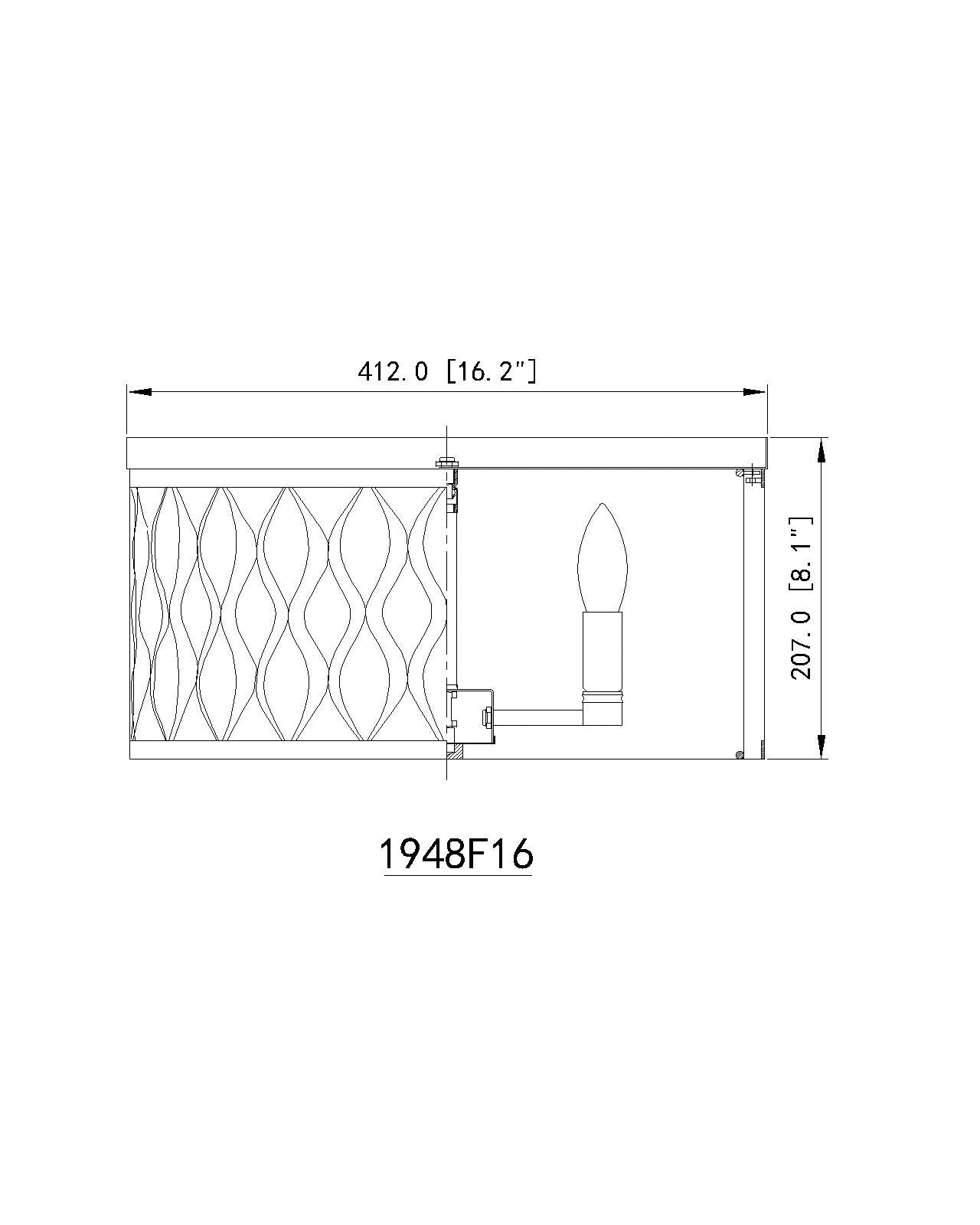 1948F16-MB - Harden 4 Light Flush 16" mount - Matte Black