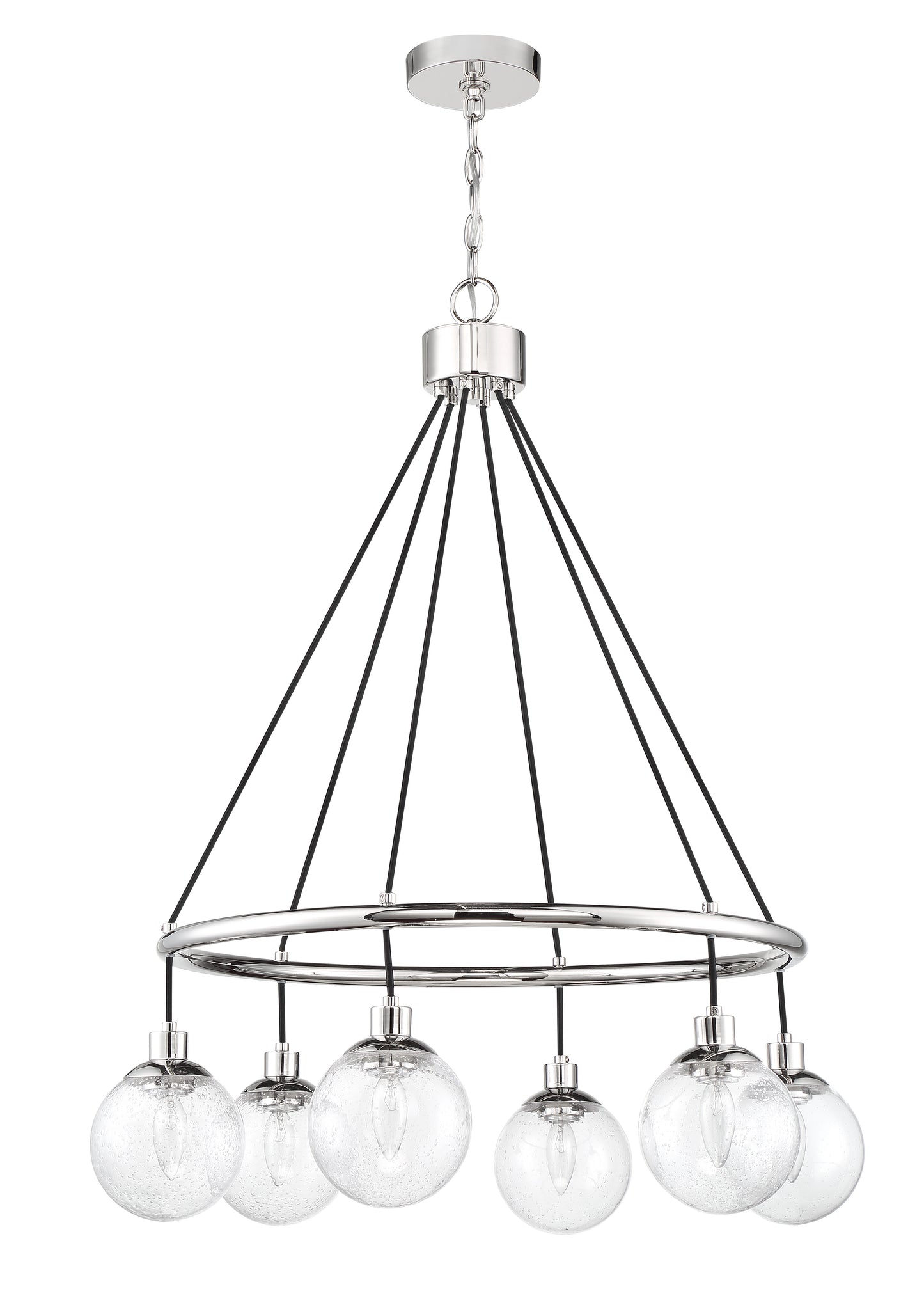 53326-CH - Que 6 Light 28" Wide Chandelier - Chrome