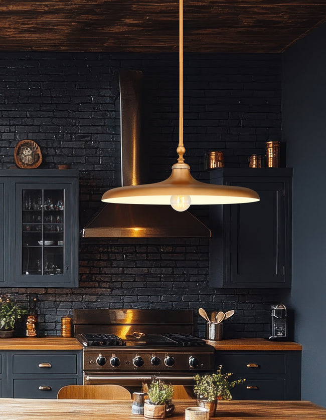 2308P24-RB - Camden 1 Light 24" Pendant - Rubbed Brass