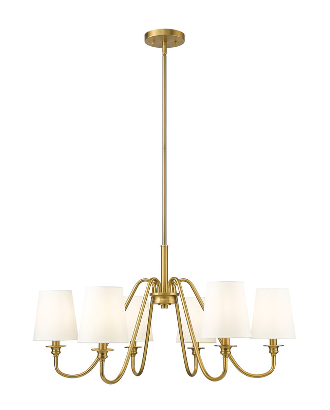 7509-6-32MGLD - Gianna 6 Light 32" Chandelier - Modern Gold
