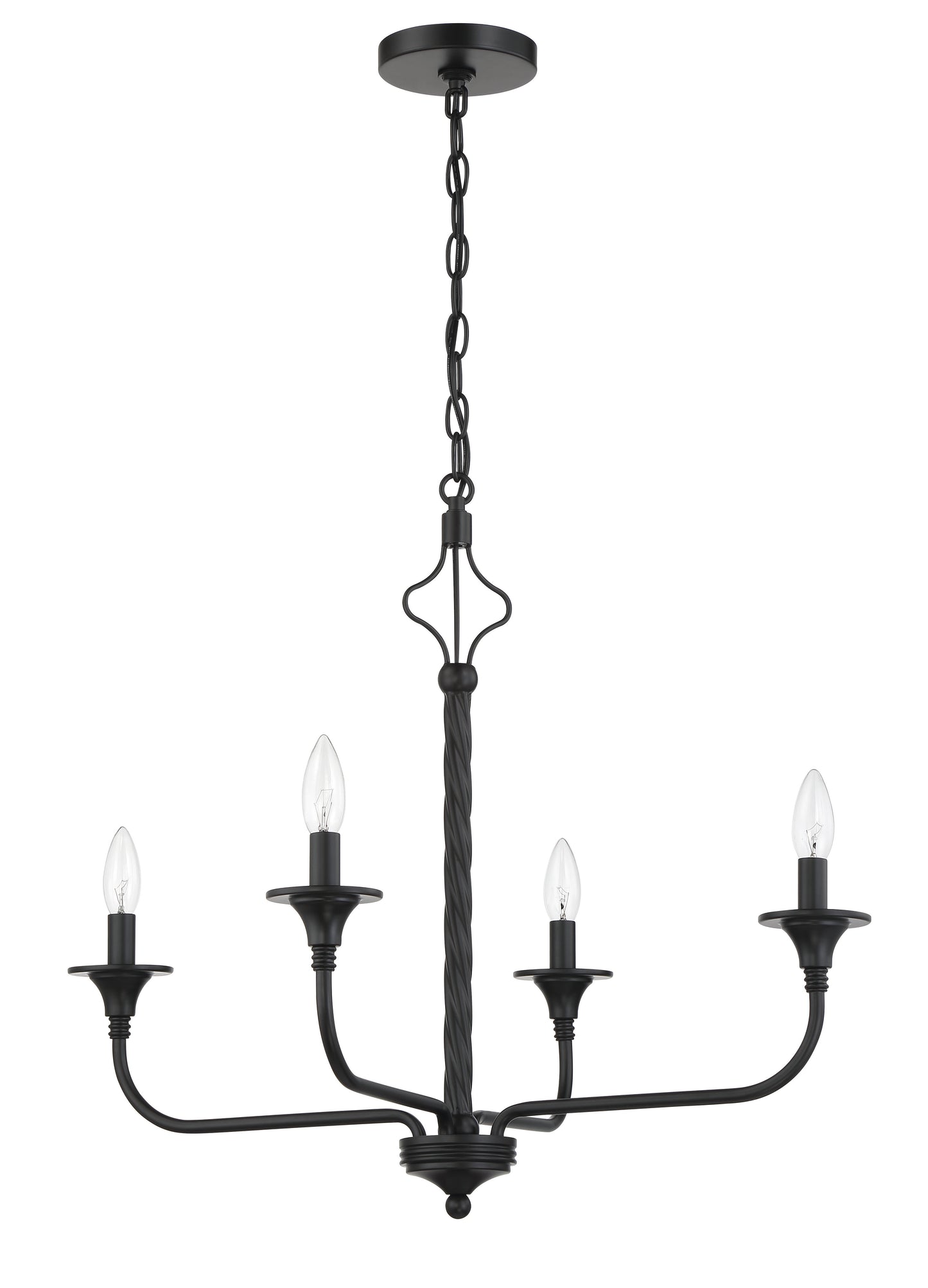 57024-FB - Jolenne 4 Light 26" Wide Chandelier - Flat Black