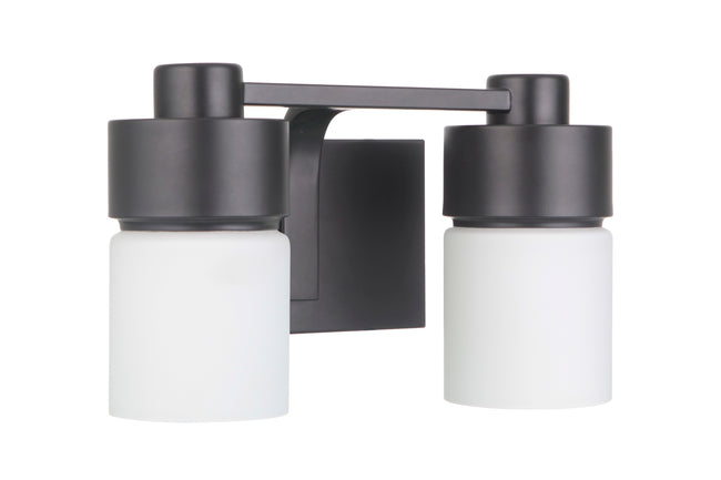 12314FB2 - District 2 Light 13.5" Wide Vanity Light - Flat Black