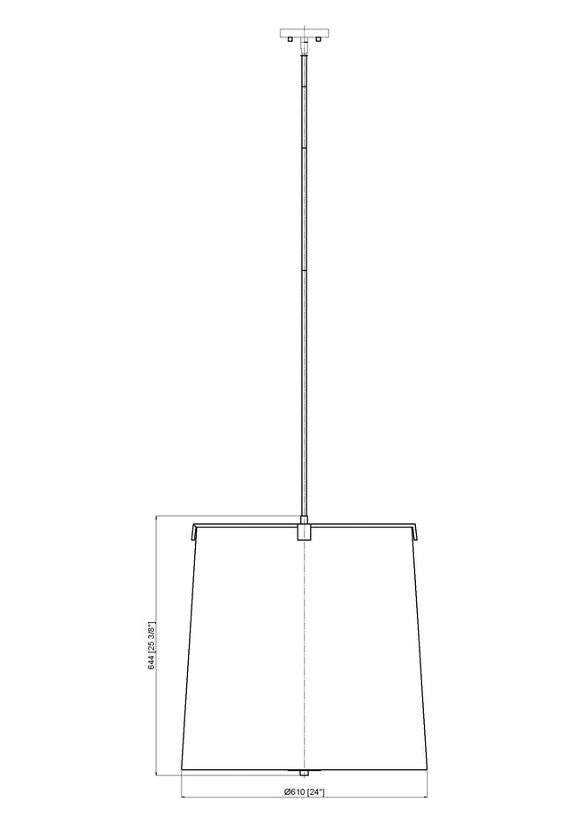 3502P24-MGLD - Weston 6 Light 24" Pendant - Modern Gold