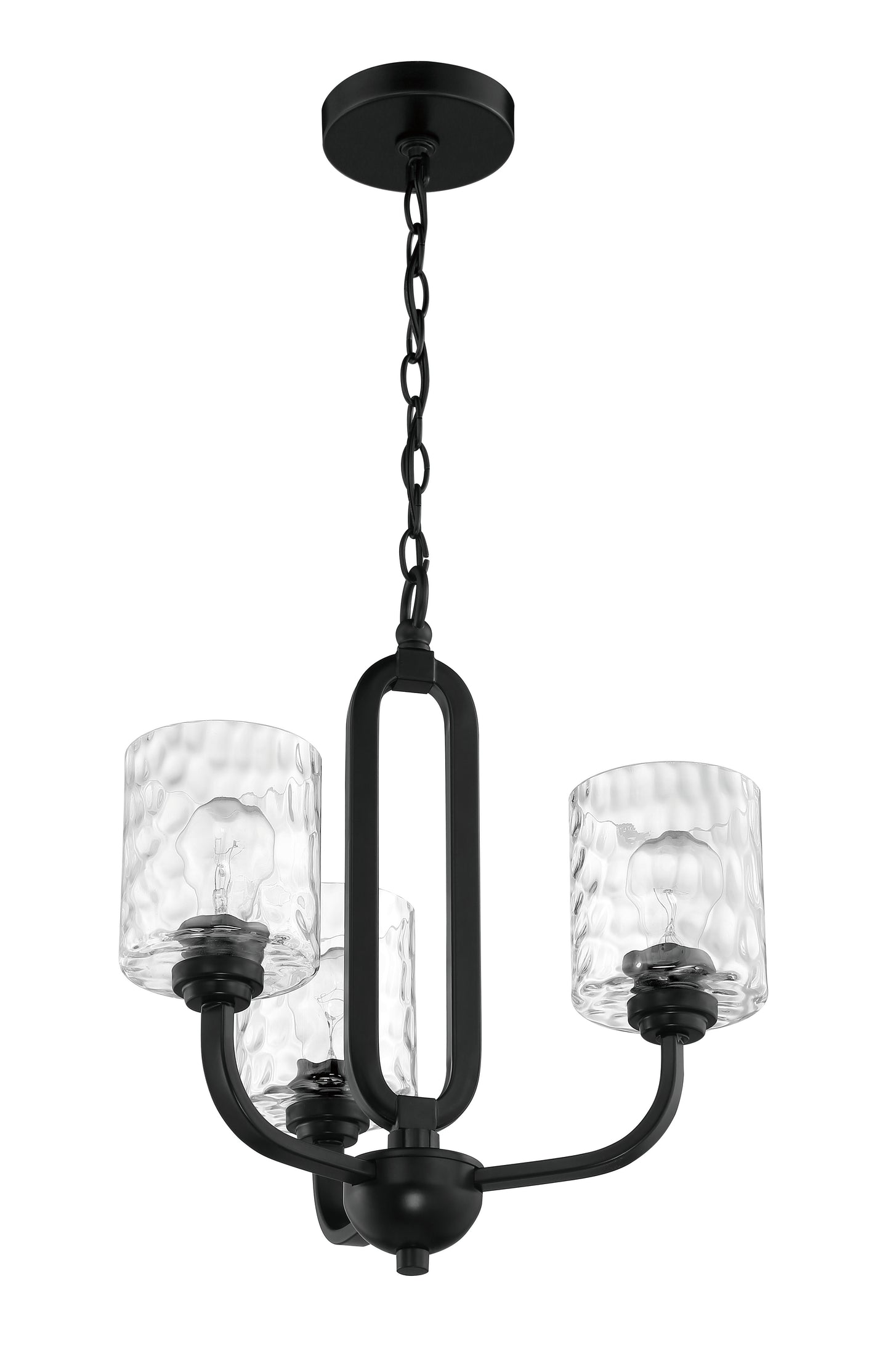 54223-FB - Collins 3 Light 18" Wide Chandelier - Flat Black