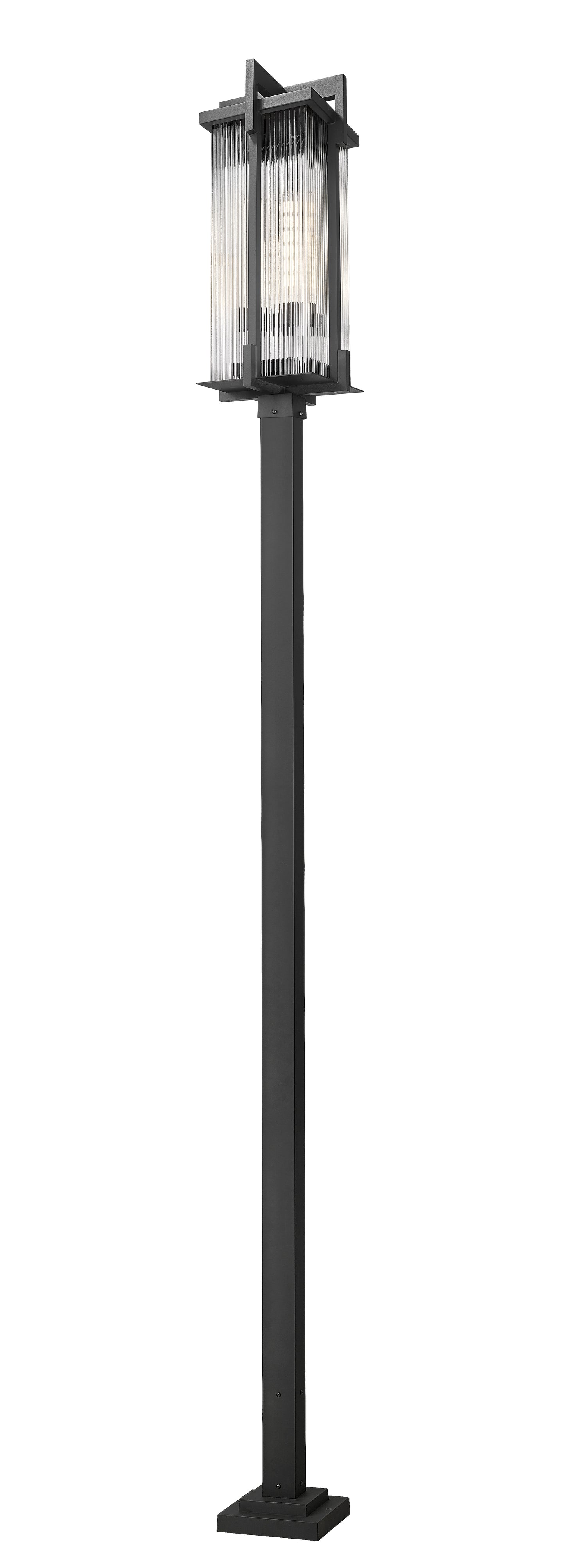 5031PHXLS-536P-BK - Fortis 3 Light Outdoor Post Mounted 126" Fixture - Sand Black