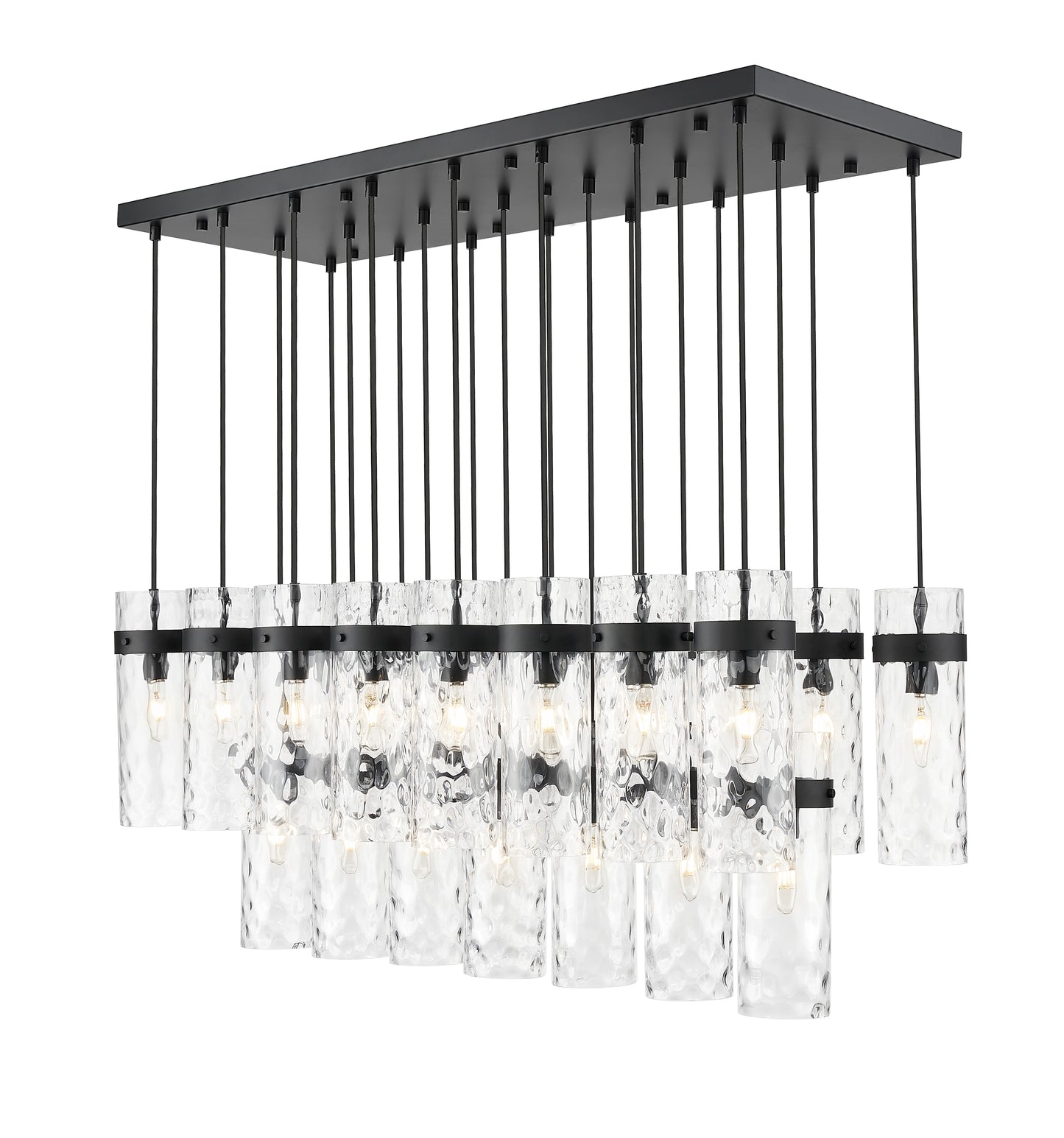 7002P5-23L-MB - Fontaine 23 Light Linear 54" Chandelier - Matte Black