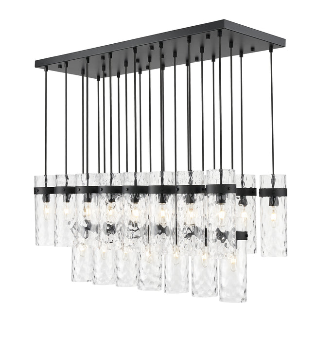 7002P5-23L-MB - Fontaine 23 Light Linear 54" Chandelier - Matte Black