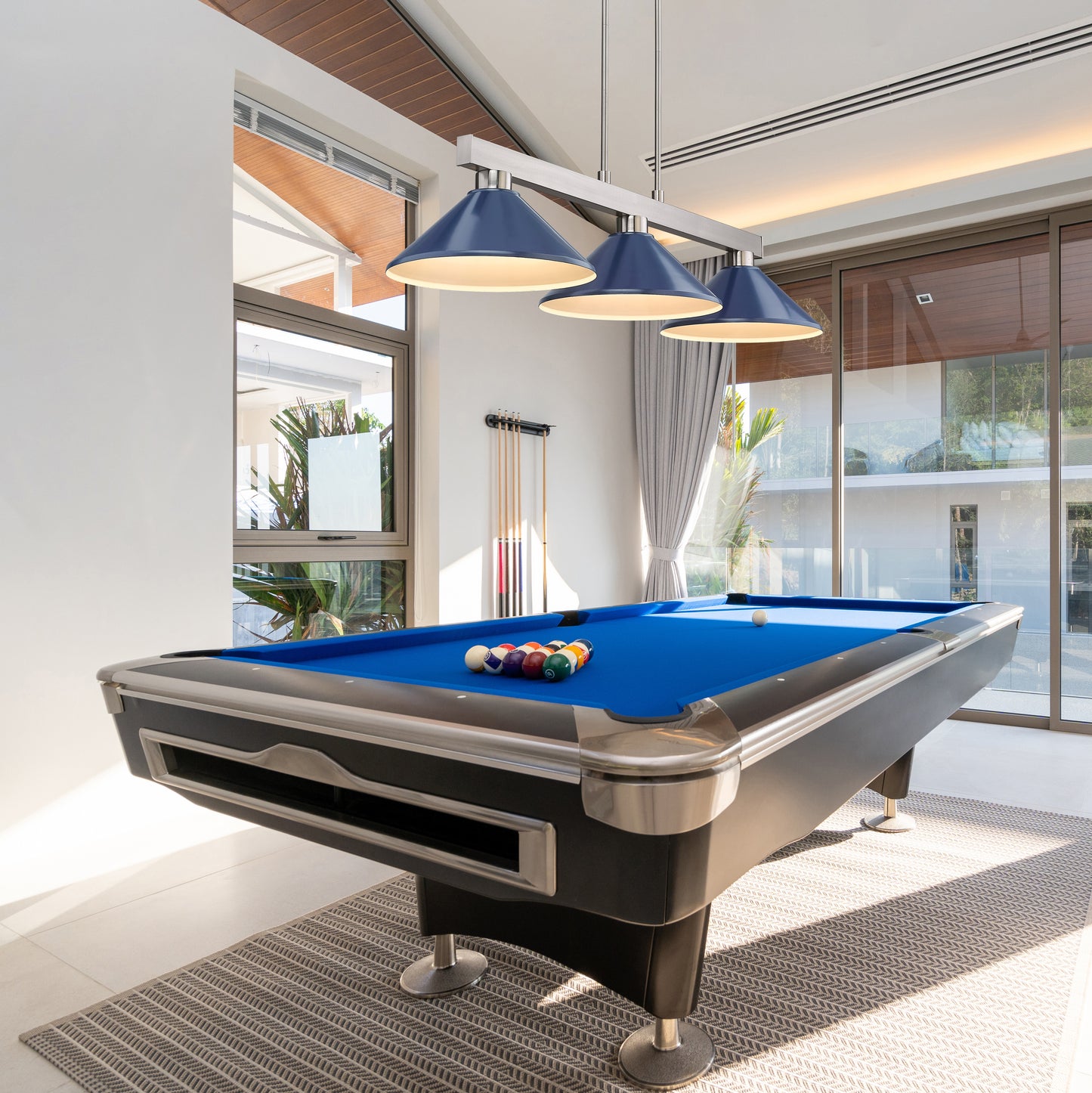 152BN-MNB - Cobalt 3 Light 46" Billiard - Brushed Nickel