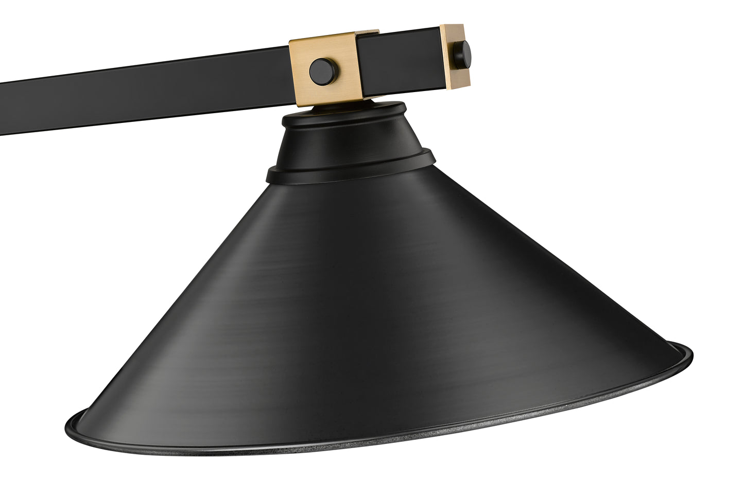 1955-3MB-RB-MB15 - Bronte 3 Light 54" Billiard - Matte Black / Rubbed Brass