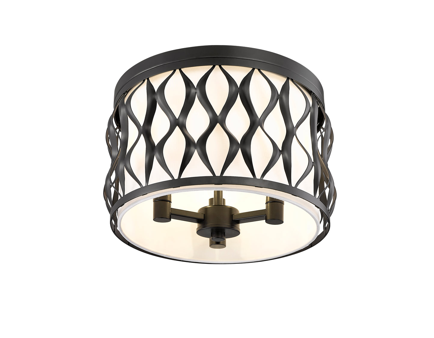 1948F12-MB - Harden 3 Light Flush 12" mount - Matte Black