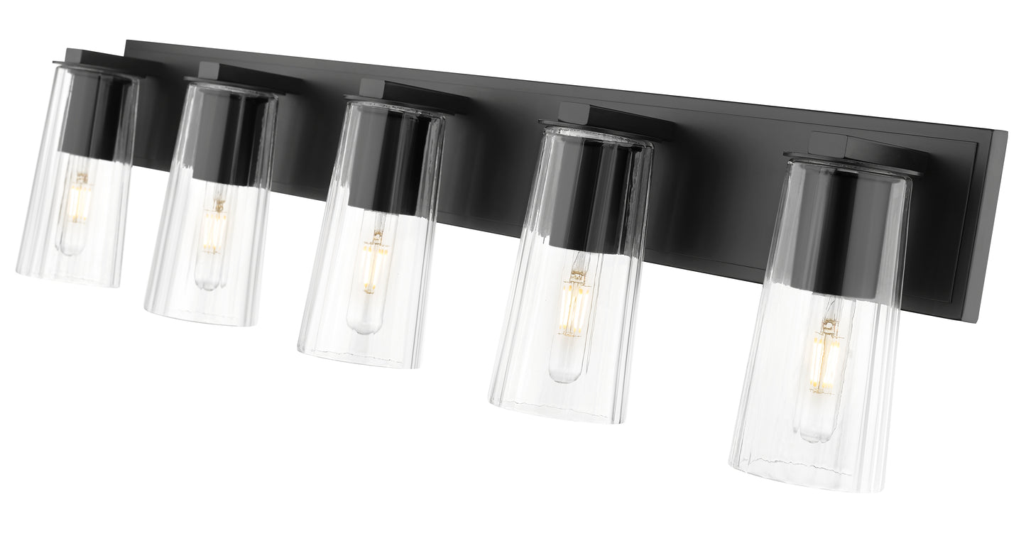 826-5V-MB - Titus 5 Light 40" Vanity - Matte Black