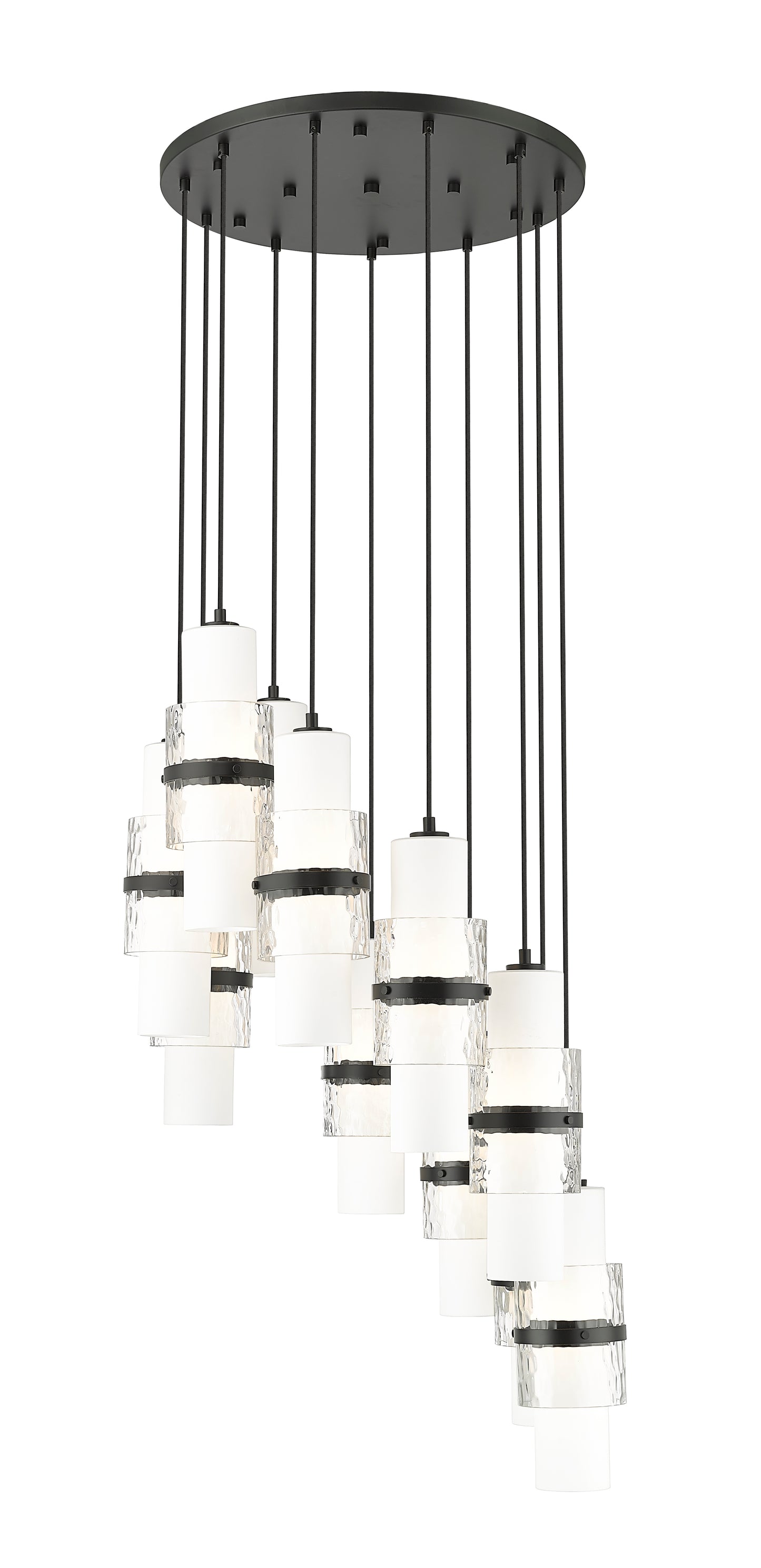 1946P-11R-MB - Cayden 11 Light 24" Chandelier - Matte Black