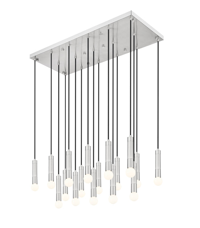 1956P-17L-BN - Stari 17 Light Linear 42" Chandelier - Brushed Nickel