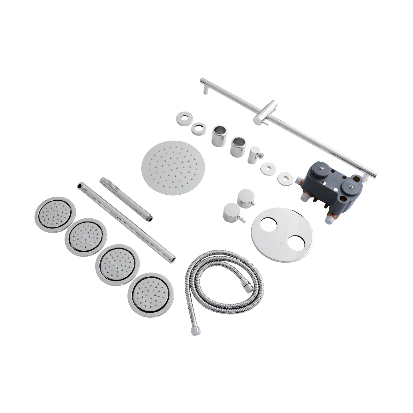 EMBY-SHS-T3-CH - Emerald Bay Thermostatic Shower System with Body Jets in Chrome