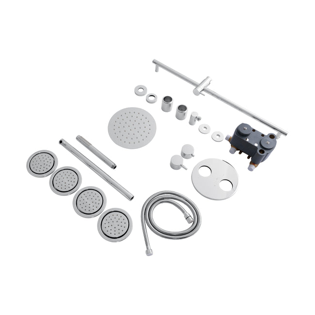 EMBY-SHS-T3-CH - Emerald Bay Thermostatic Shower System with Body Jets in Chrome