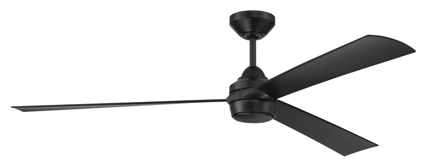 STL60FB3-NWF - Sterling 60" 3 Blade Indoor Outdoor Ceiling Fan with Light Kit - Flat Black