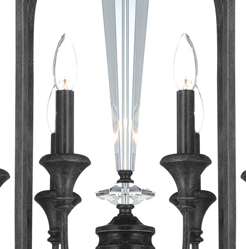 26736-MBS - Boulevard 6 Light 21" Wide Foyer Light - Mocha Bronze Silver Wash