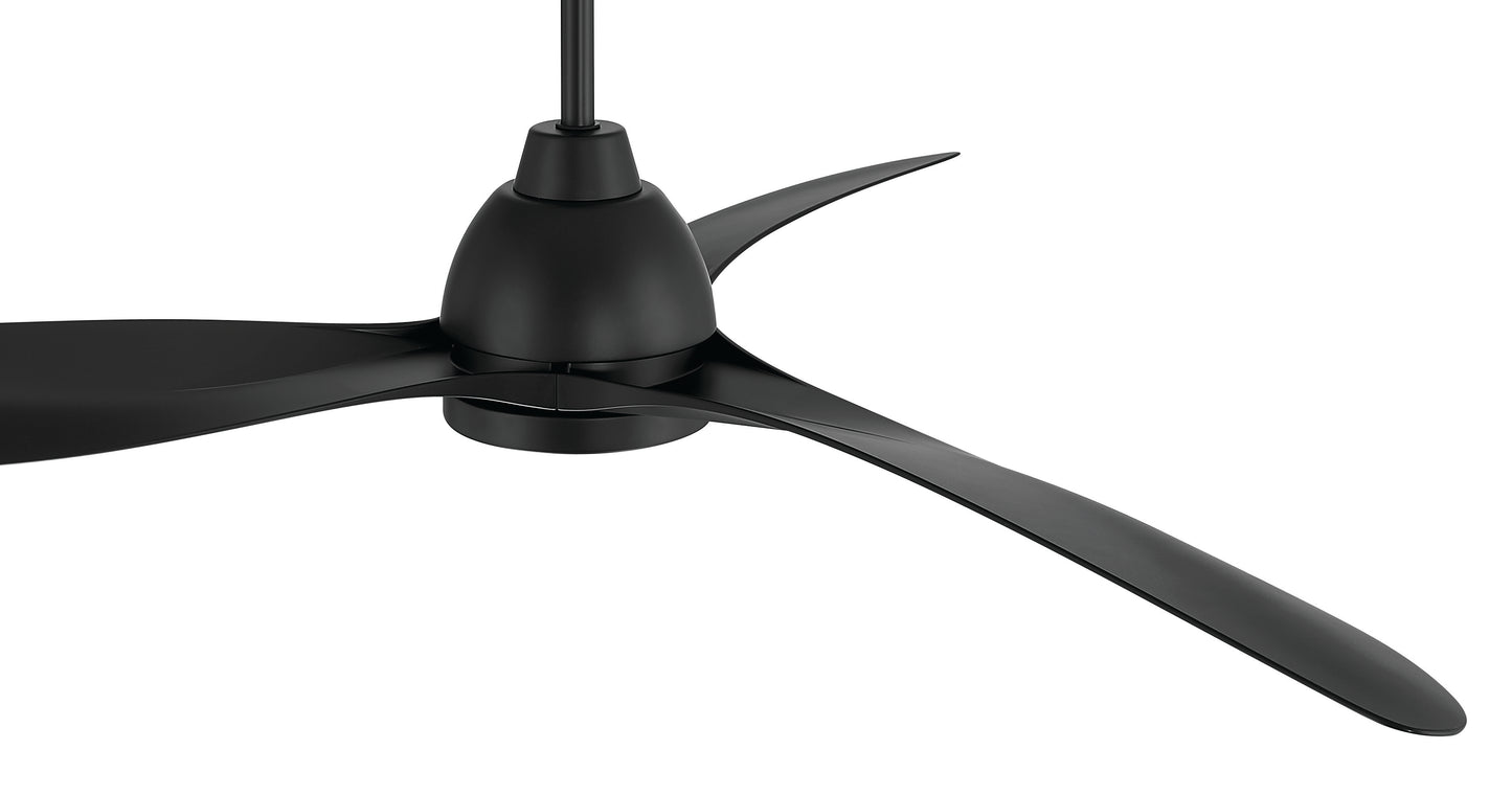 FRZ56FB3 - Frazier 56" 3-blade Indoor/ Outdoor Damp Rated Ceiling Fan 56" 3 Blade Indoor Outdoor Ceiling Fan with Light Kit - Flat Black