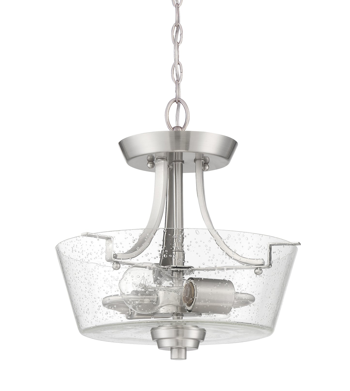 41952-BNK-CS - Grace 2 Light 13" Wide Semi Flush Mount - Brushed Nickel
