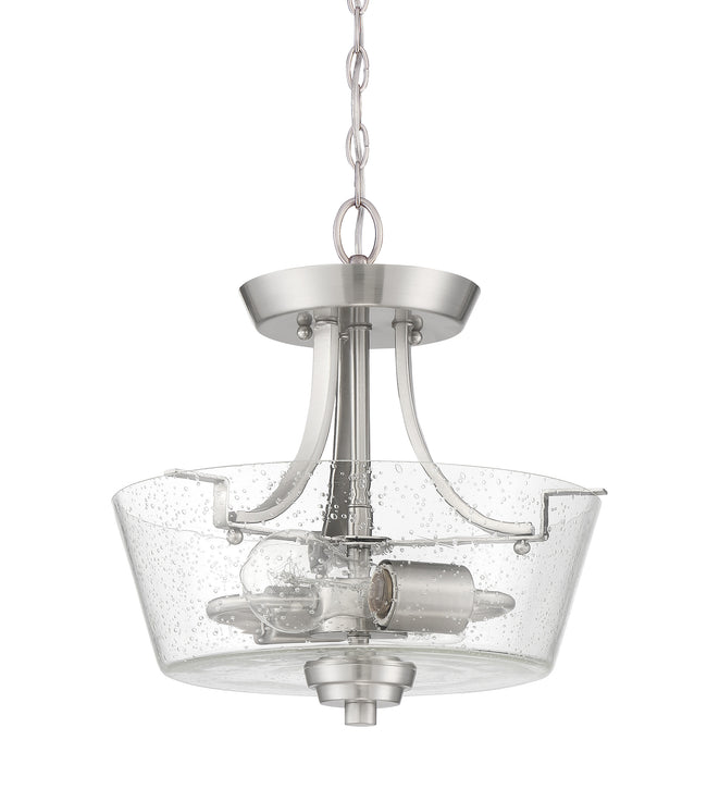 41952-BNK-CS - Grace 2 Light 13" Wide Semi Flush Mount - Brushed Nickel