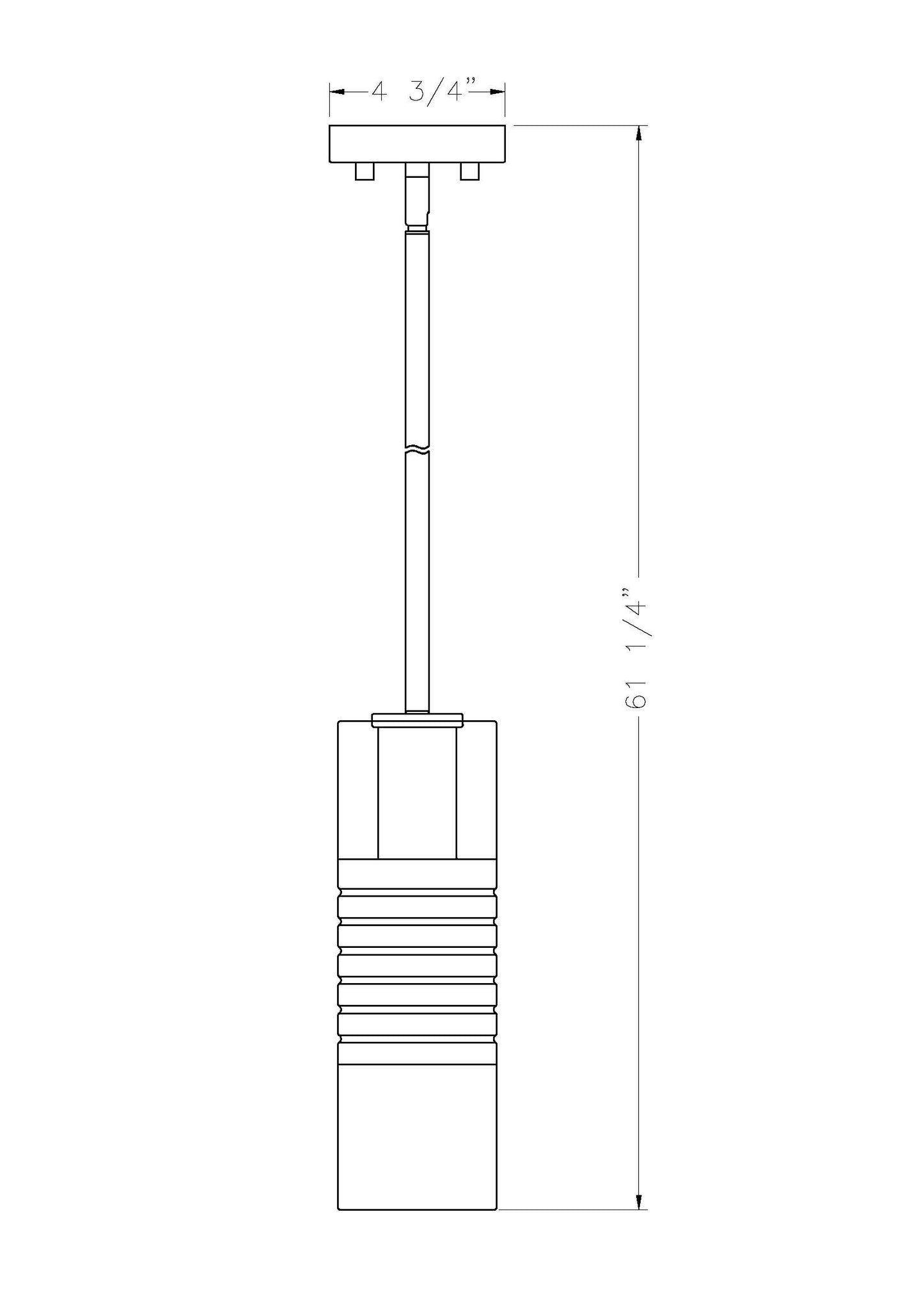 824P-ROD-BN - Alton 1 Light 5" Pendant - Brushed Nickel
