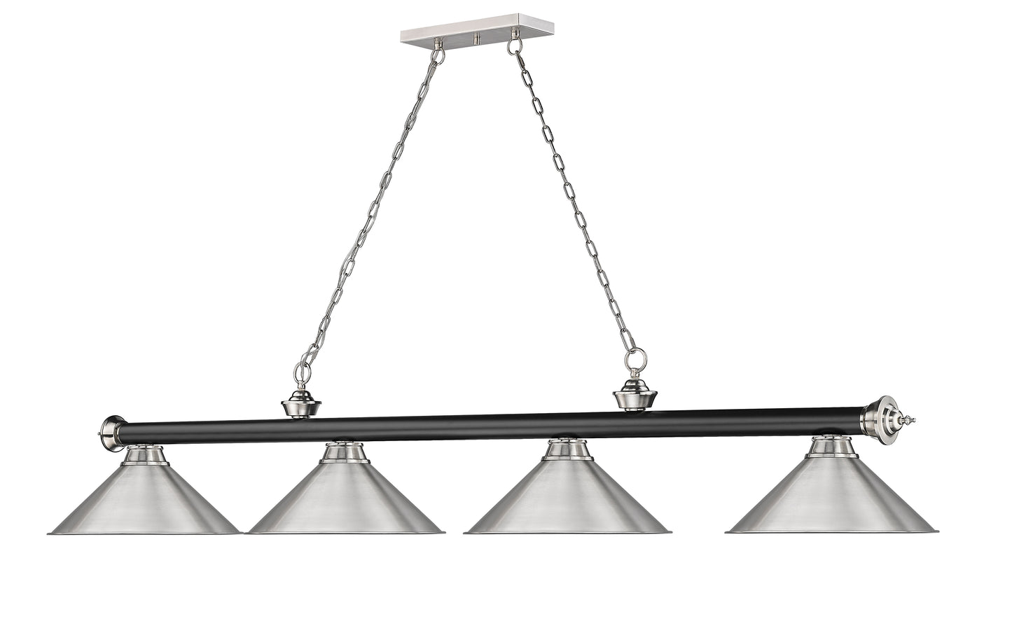 2306-4MB-BN-BN15 - Cordon 4 Light 81" Billiard - Matte Black / Brushed Nickel