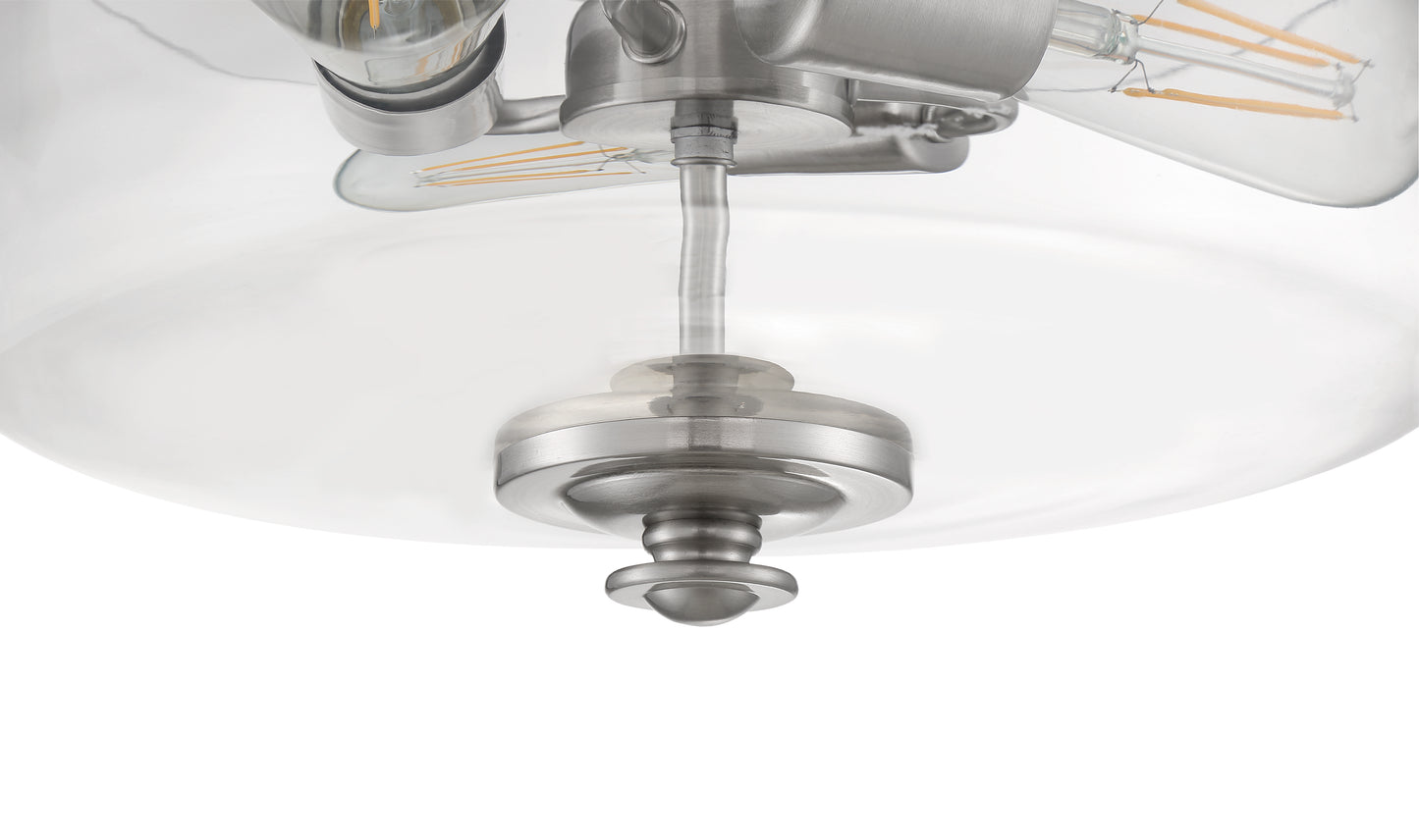 49853-BNK-C - Dardyn 3 Light 15" High Semi Flush Mount - Brushed Nickel