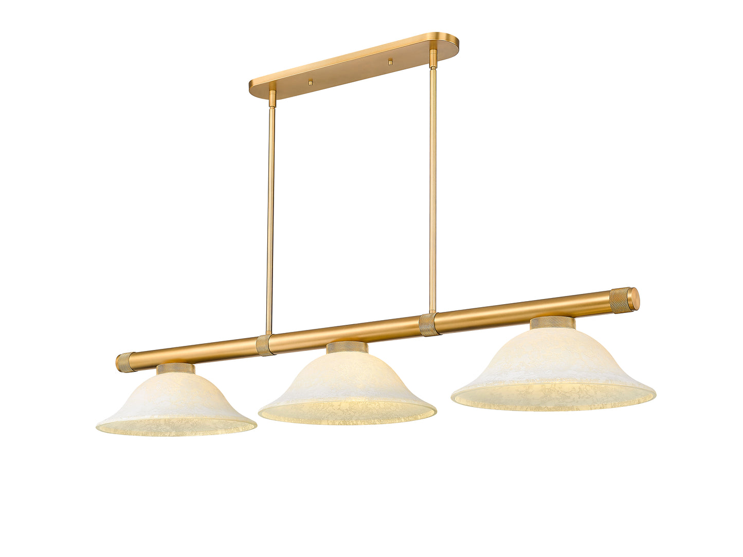 3050-3RB-GM16 - Vanguard 3 Light 58" Billiard - Rubbed Brass