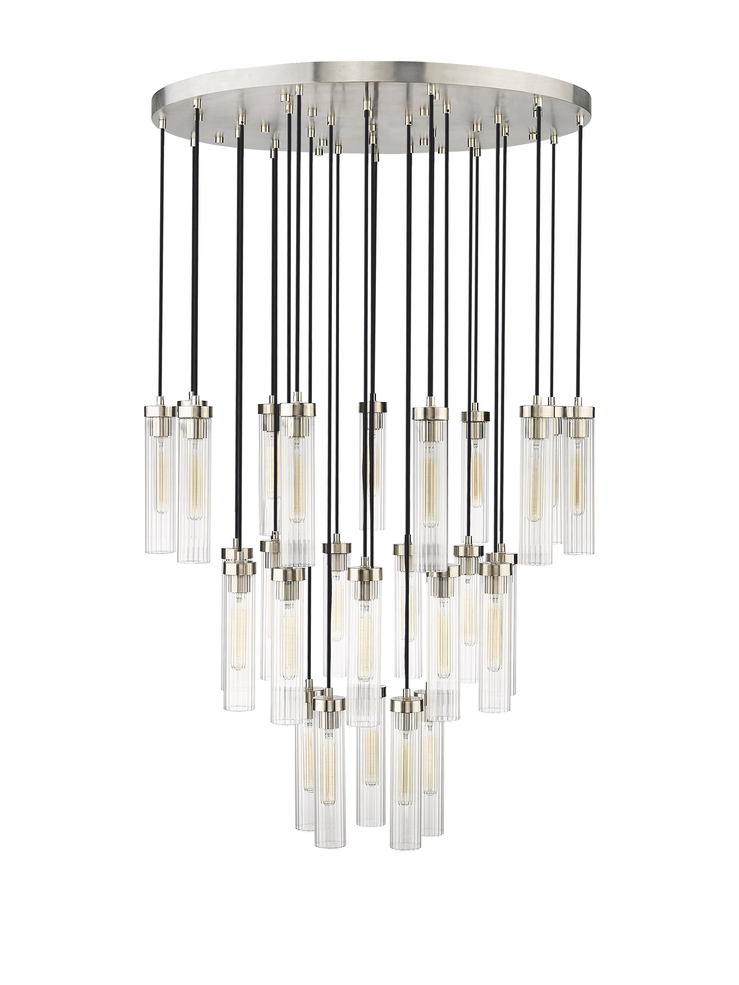 740P-27R-BN - Beau 27 Light 36" Chandelier - Brushed Nickel