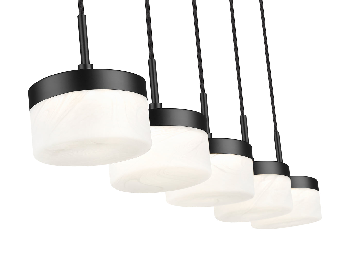 827P6-5L-MB-LED - Renaud 5 Light Linear 46" Chandelier - Matte Black