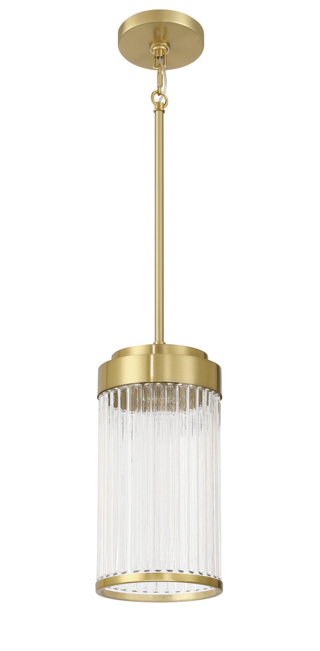 60192-SB - Whittley 1 Light 6" Wide Pendant - Satin Brass