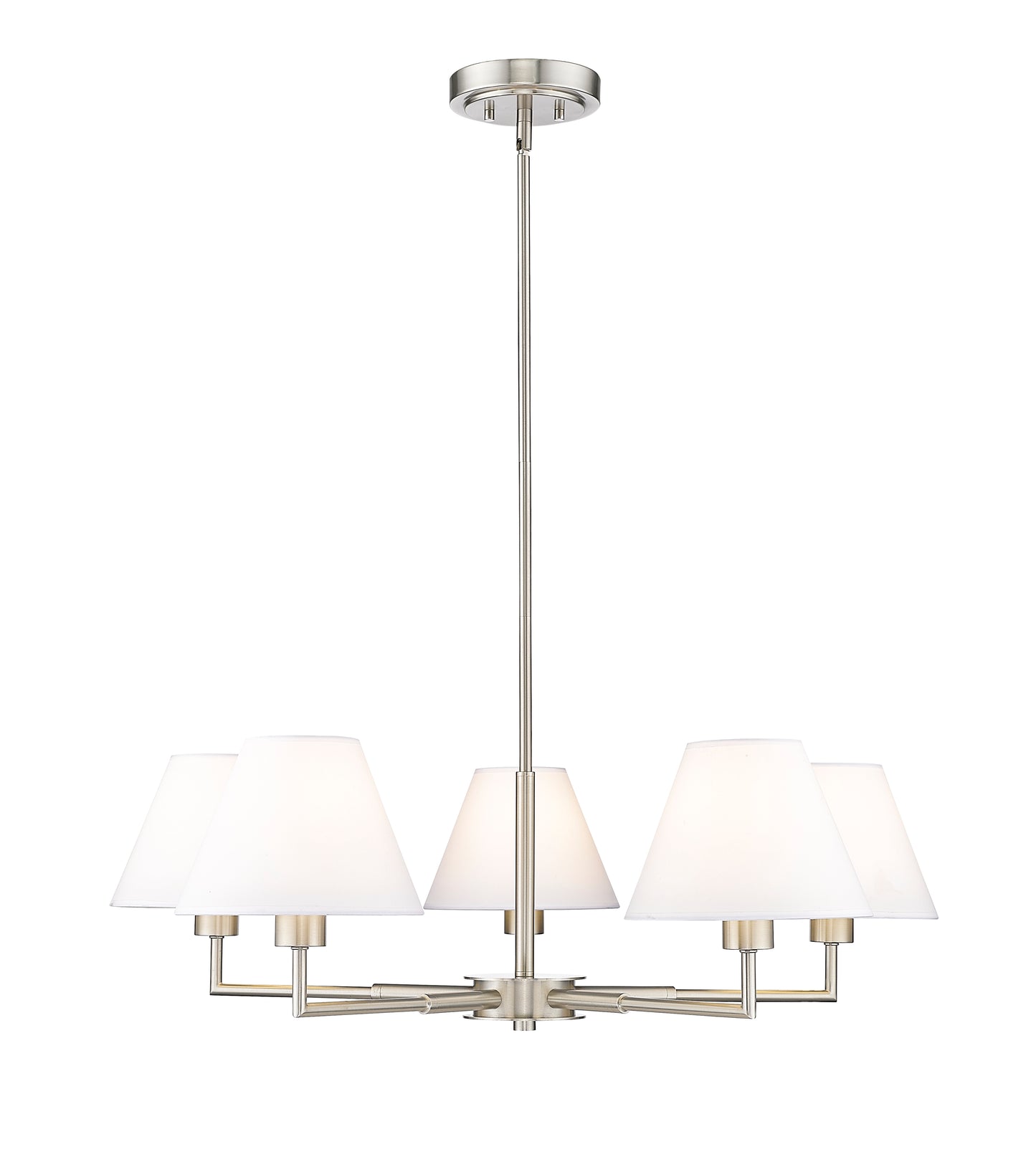 744-34R-BN - Leila 5 Light 34" Chandelier - Brushed Nickel