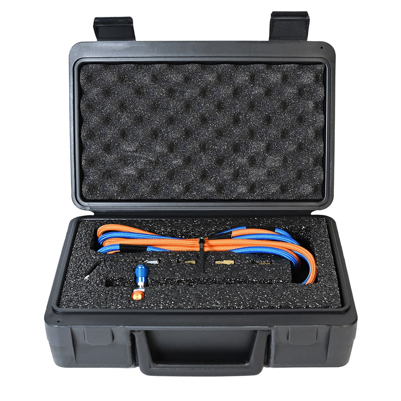 ambro precision torch in black carrying case viewed from the front