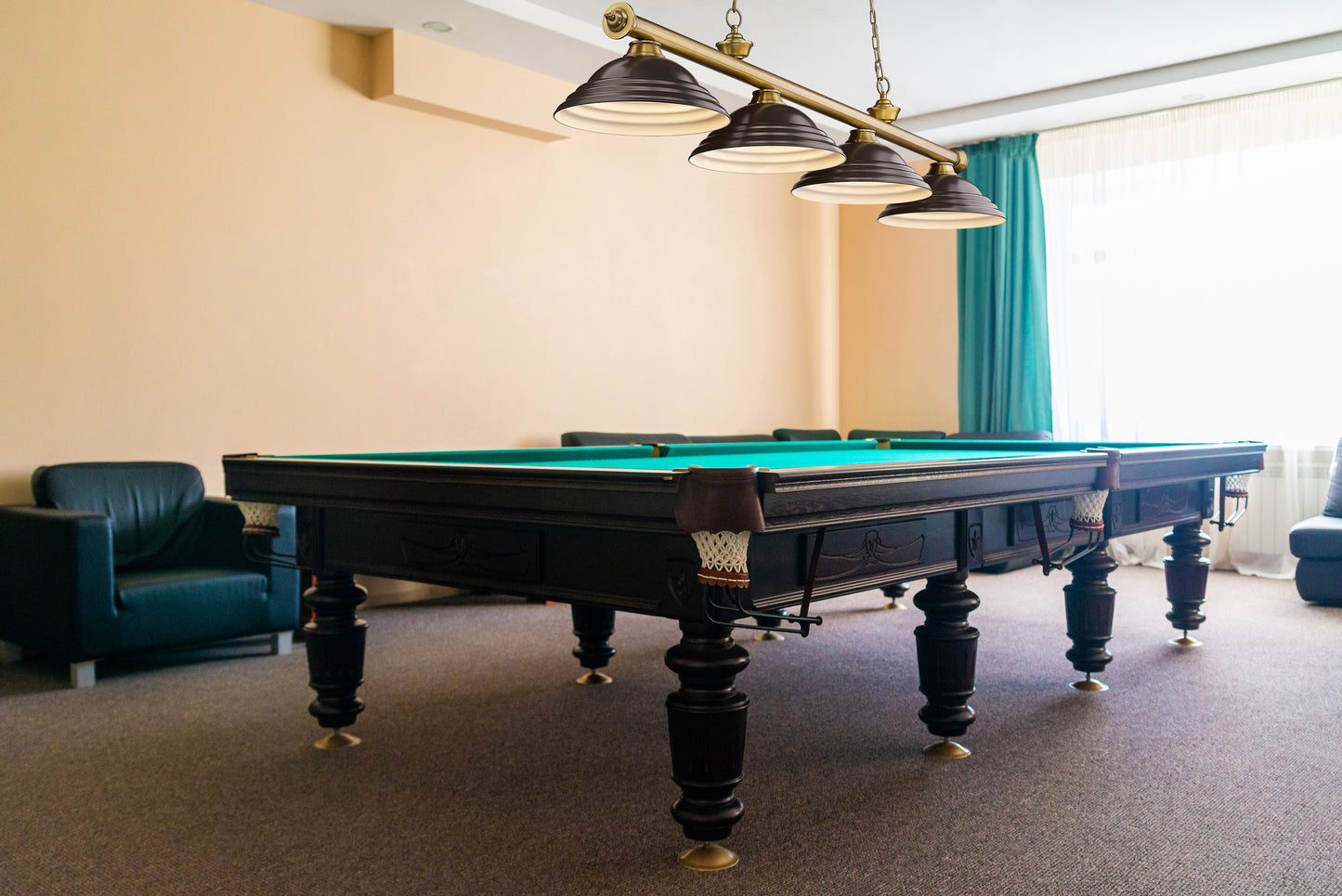 2306-4RB-SBRZ - Cordon 4 Light 82" Billiard - Rubbed Brass