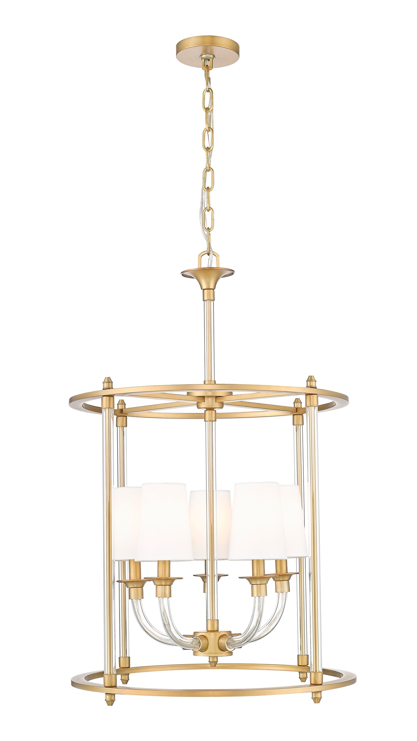 1950-5C-RB - Katerina 5 Light 20" Chandelier - Rubbed Brass