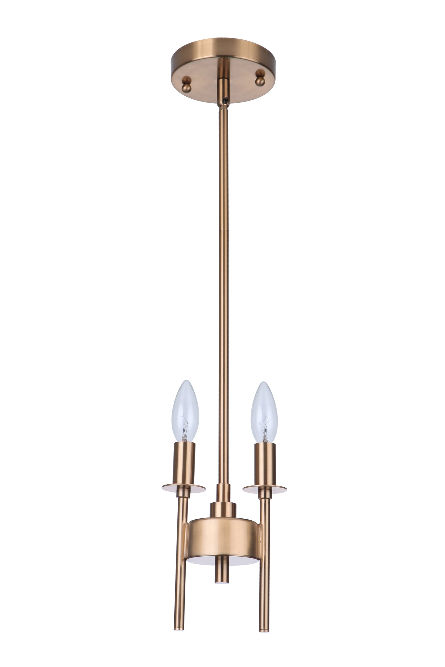 54392-SB - Larrson 2 Light 5.62" Wide Mini Pendant - Satin Brass