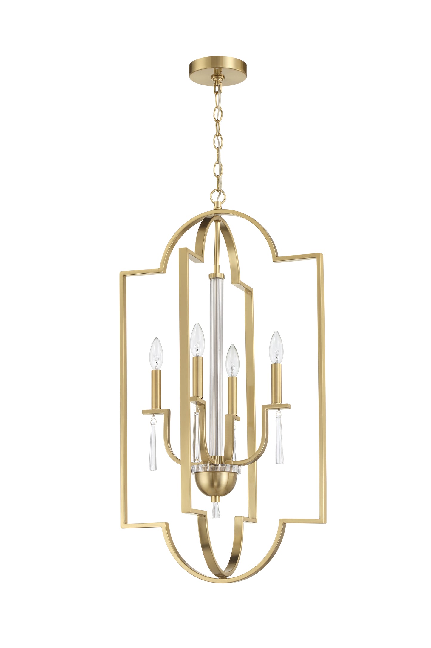 58234-SB - Fortuna 4 Light 19" Wide Foyer Light - Satin Brass