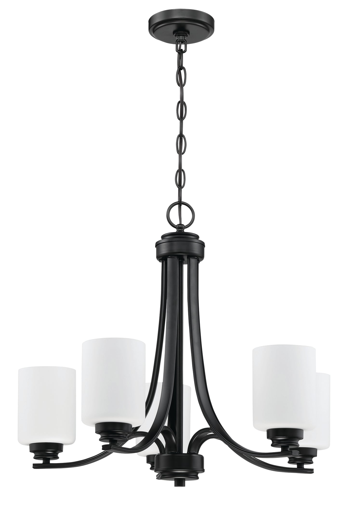 50525-FB-WG - Bolden 5 Light 24" Wide Chandelier - Flat Black