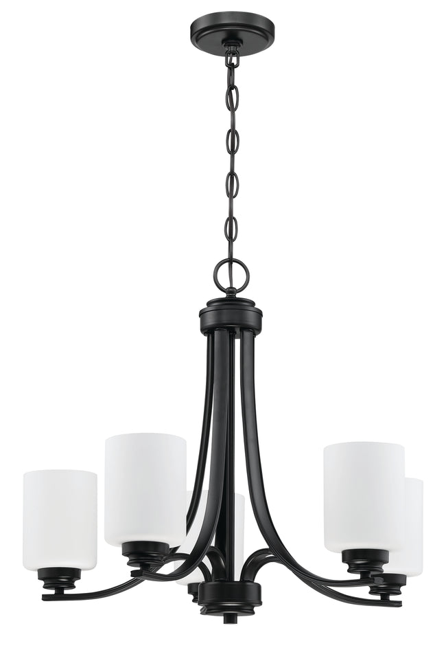 50525-FB-WG - Bolden 5 Light 24" Wide Chandelier - Flat Black