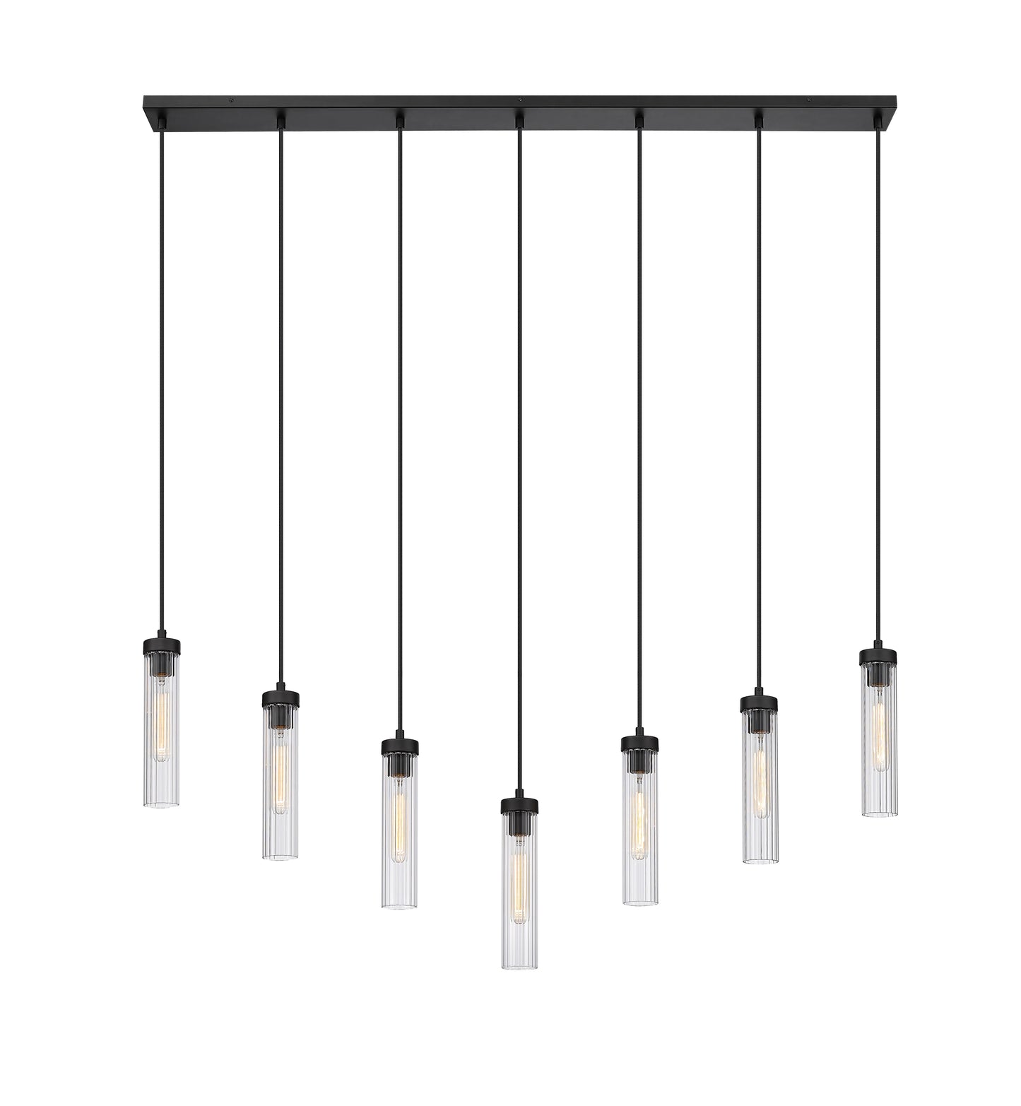 740P-7L-MB - Beau 7 Light Linear 54" Chandelier - Matte Black