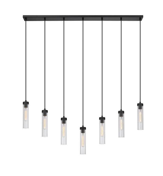 740P-7L-MB - Beau 7 Light Linear 54" Chandelier - Matte Black