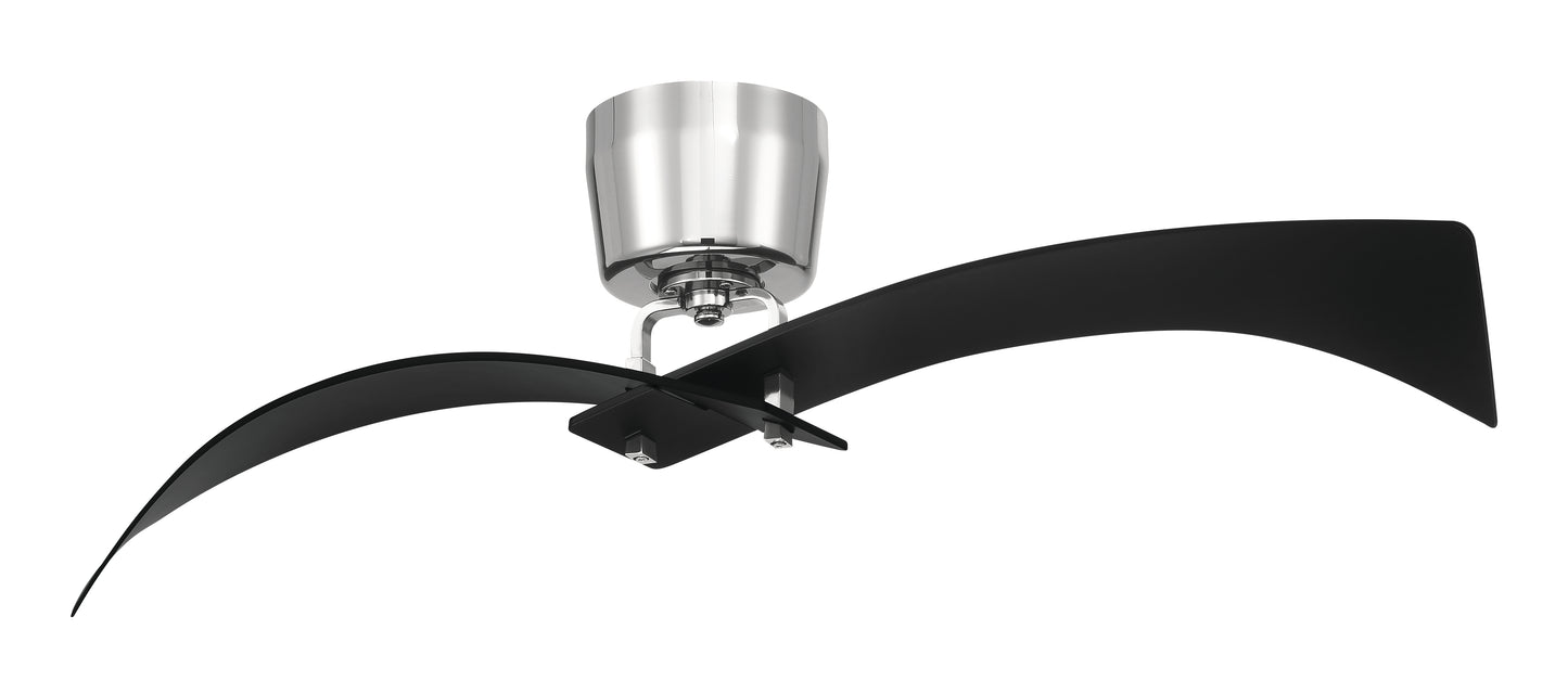 TRN52FBPLN2 - Tern 52" 2 Blade Ceiling Fan - Flat Black / Polished Nickel