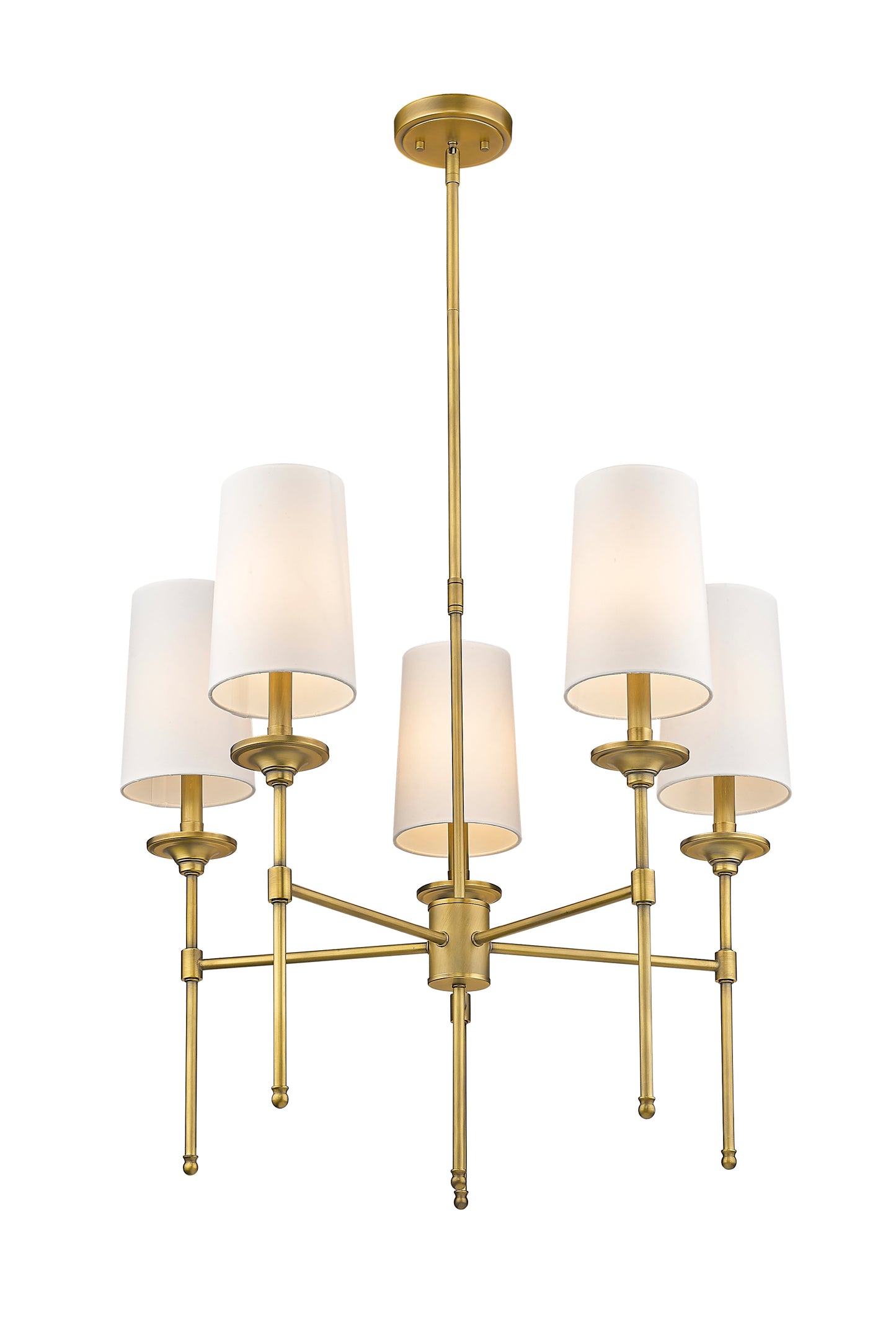 3033-5RB - Emily 5 Light 28" Chandelier - Rubbed Brass