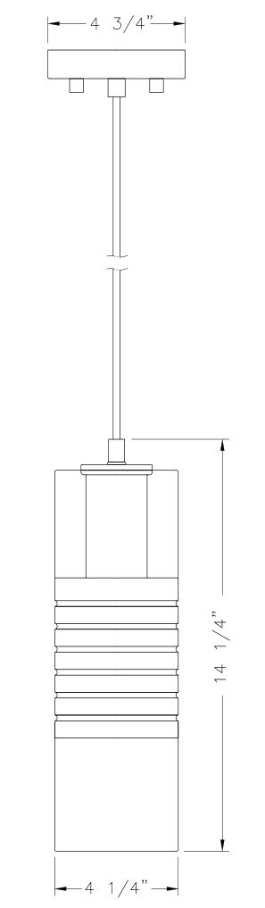 824P-MGLD - Alton 1 Light 5" Pendant - Modern Gold